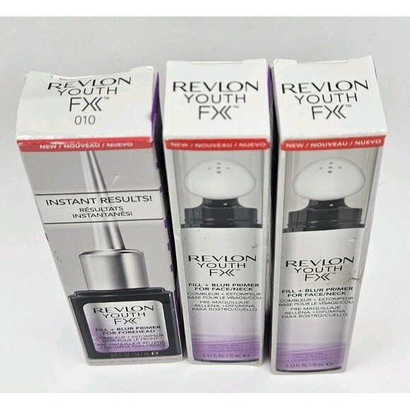 Lot Of 3 Revlon Youth FX Fill + Blur Primer For Forehead, Face & Neck New In Box - Picture 2 of 5